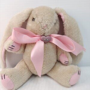 Rabbit Plush Fox Retail Group Stuffed Animal Pink Ribbon Jointed Moveable Bunny